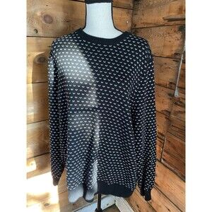 Croft & Barrow Birds Eye Sweater Men’s XL  Black & White